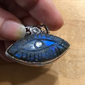 Flashy Blue Evil Eye Pendant Necklace